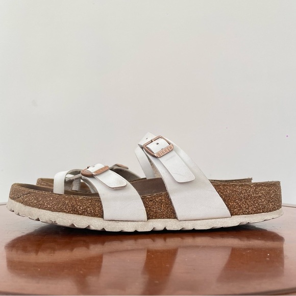 Birkenstock Women’s Mayari Birko Flor White Strap Sandals | EU 39 - Picture 3 of 8